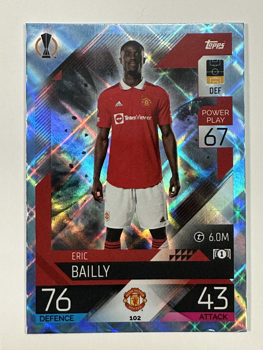 102 Eric Bailly Base Crystal Foil Parallel (Manchester United) Topps Match Attax 2022:2023 Card