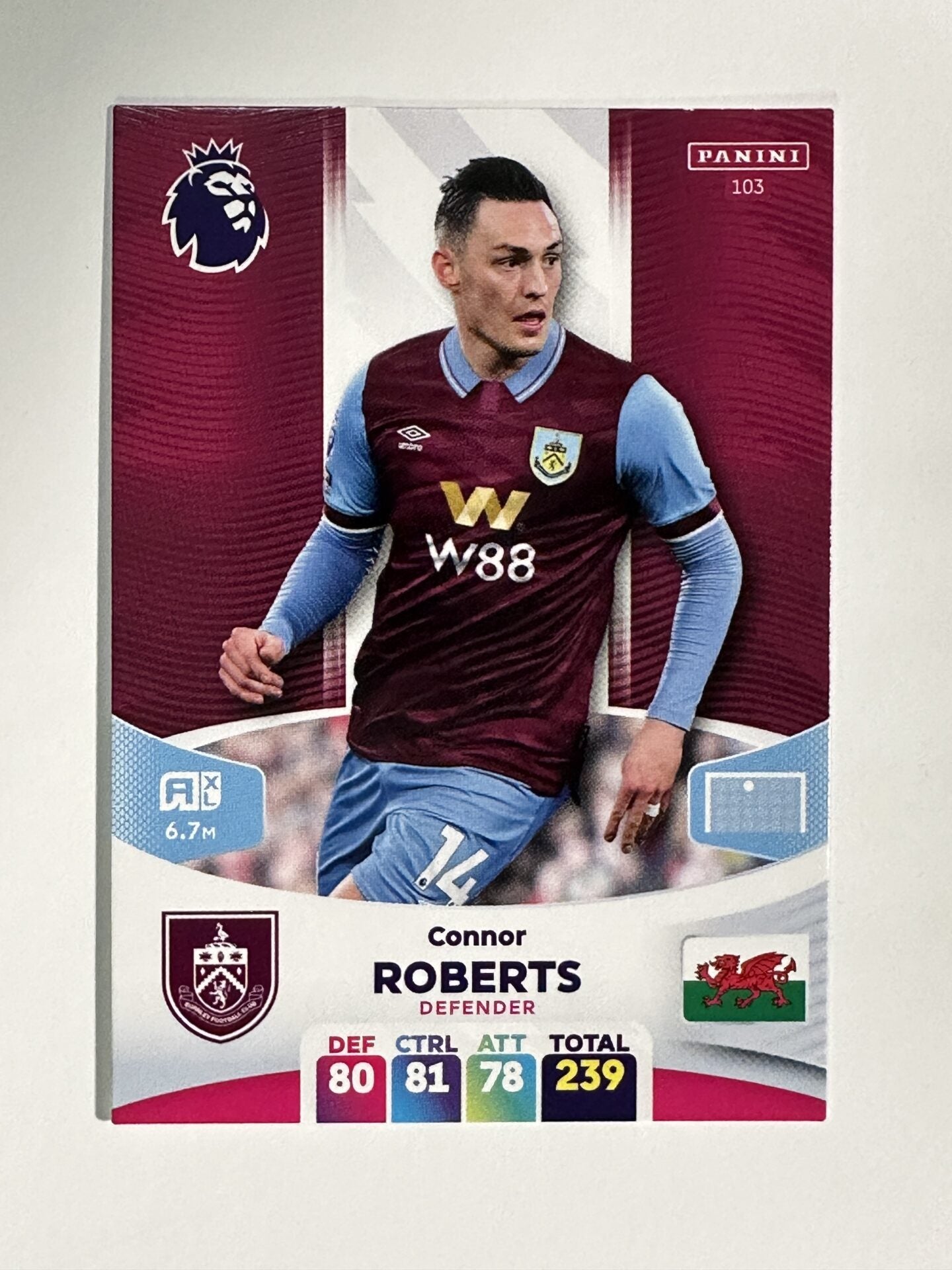 103 Connor Roberts Burnley Base Panini Premier League Adrenalyn XL 2024 Card