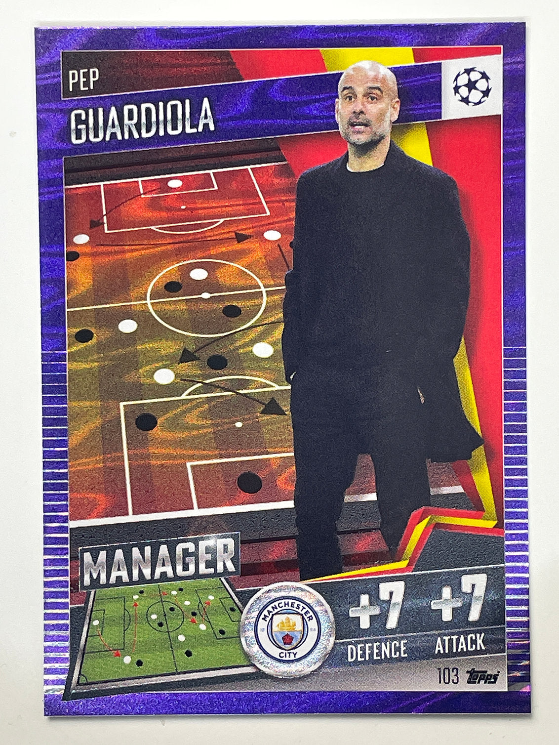 103. Pep Guardiola (Manchester City) Football Card &#8211; Parallel Match Attax 101 2021 Card