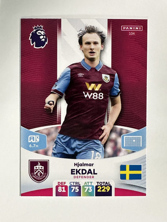 104 Hjalmar Ekdal Burnley Base Panini Premier League Adrenalyn XL 2024 Card