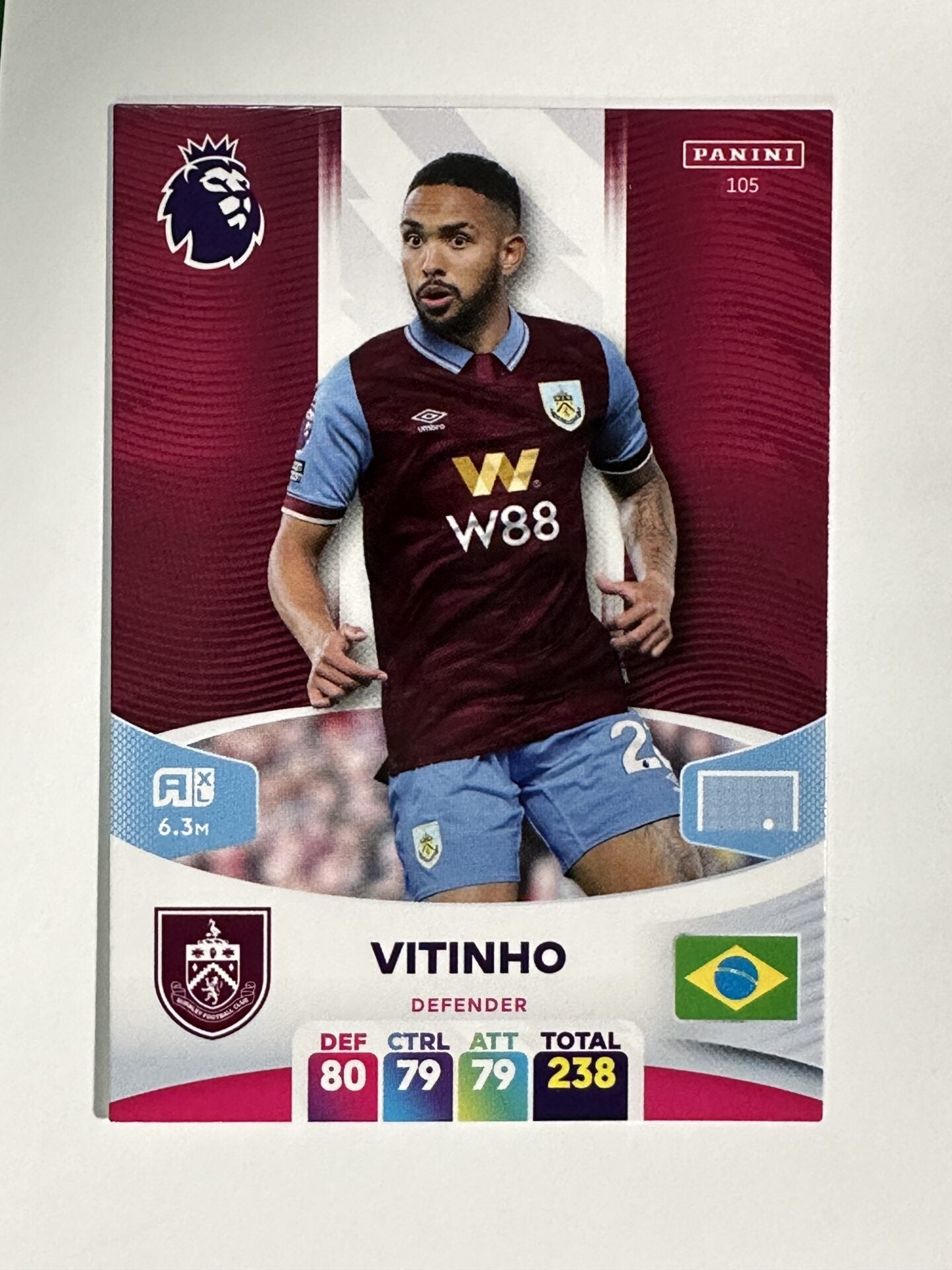 105 Vitinho Burnley Base Panini Premier League Adrenalyn XL 2024 Card