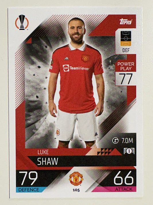 105. Luke Shaw (Manchester United) &#8211; Topps Match Attax 2022:2023 card