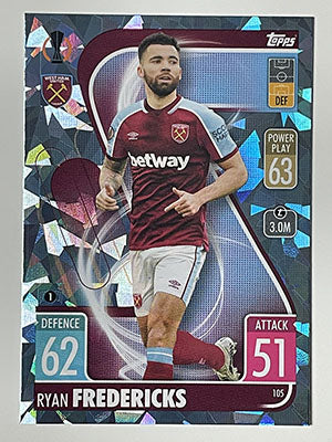 105.-Ryan-Fredericks-Crystal-Foil-Parallel-West-Ham-Match-Attax-2021-22-Topps-Football-Card