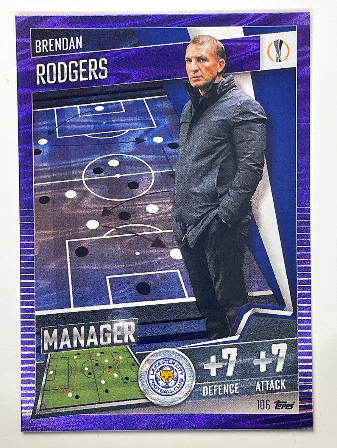 106. Brendan Rodgers (Leicester City) Football Card &#8211; Parallel Match Attax 101 2021 Card