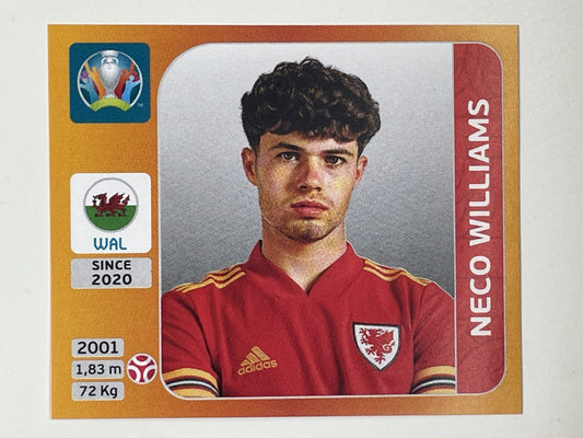 107. Neco Williams (Wales) &#8211; Euro 2020 Stickers