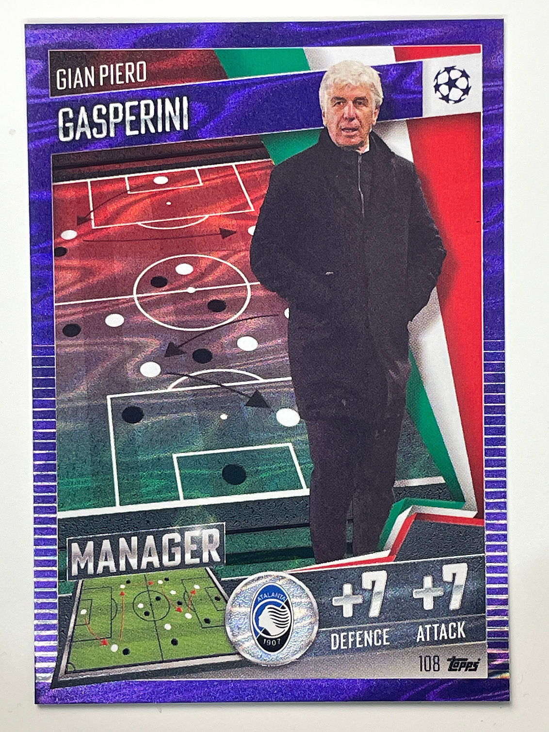 108. Gian Piero Gasperini (Atalanta BC) Football Card &#8211; Parallel Match Attax 101 2021 Card