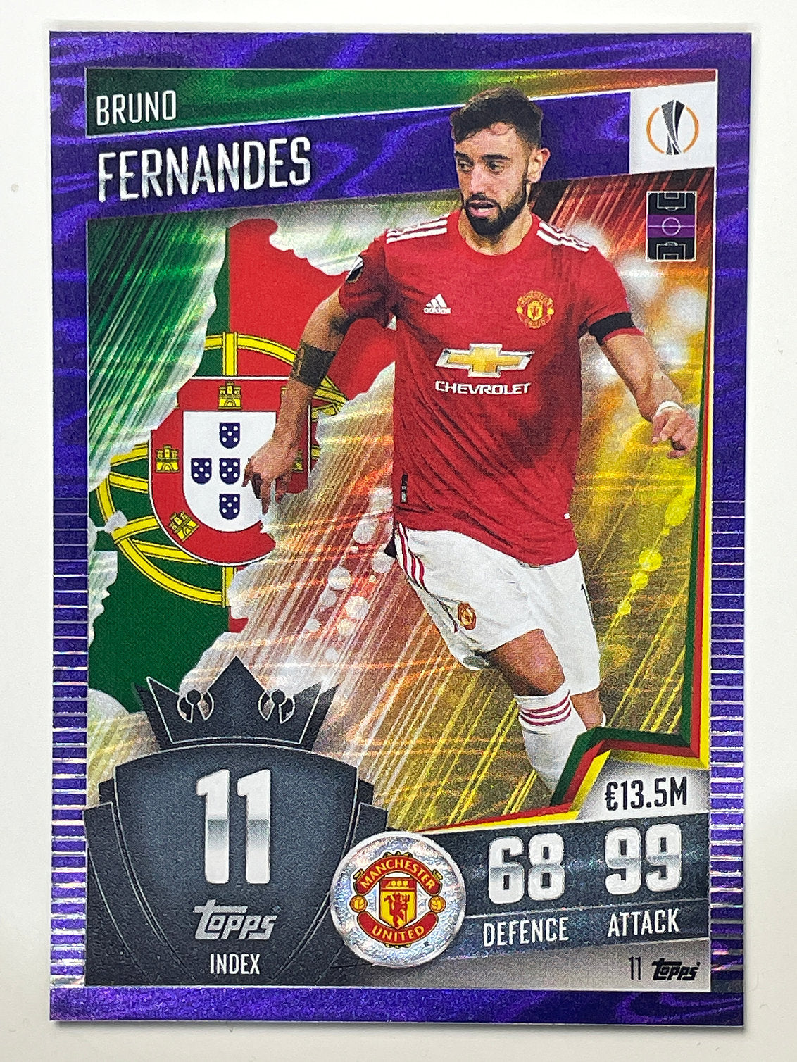 11. Bruno Fernandes (Manchester United) Football Card &#8211; Parallel Match Attax 101 2021 Card