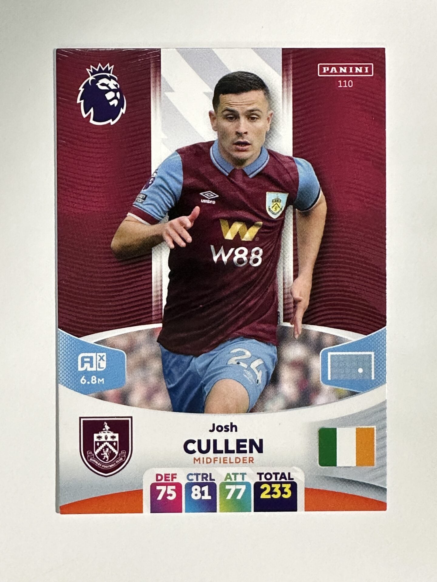 110 Josh Cullen Burnley Base Panini Premier League Adrenalyn XL 2024 Card