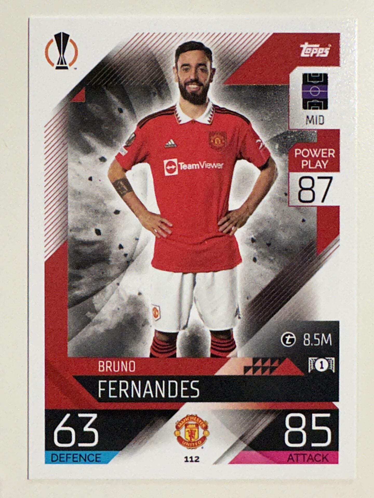 112. Bruno Fernandes (Manchester United) &#8211; Topps Match Attax 2022:2023 card