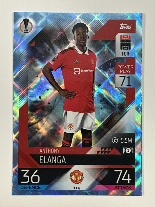 114 Anthony Elanga Base Crystal Foil Parallel (Manchester United) Topps Match Attax 2022:2023 Card