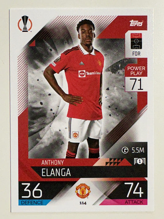 114. Anthony Elanga (Manchester United) &#8211; Topps Match Attax 2022:2023 card