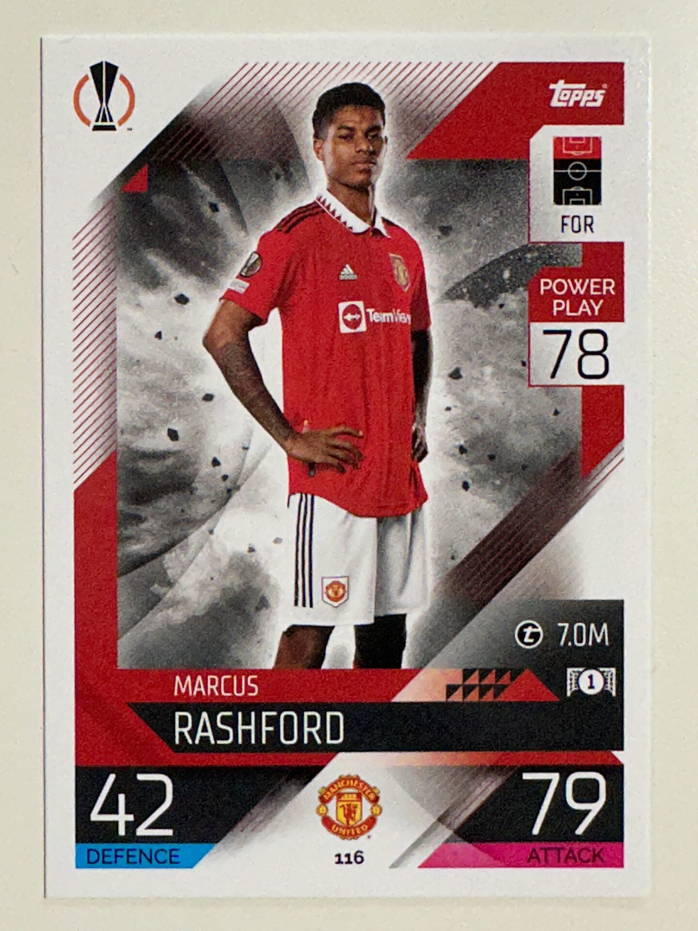 116. Marcus Rashford (Manchester United) &#8211; Topps Match Attax 2022:2023 card