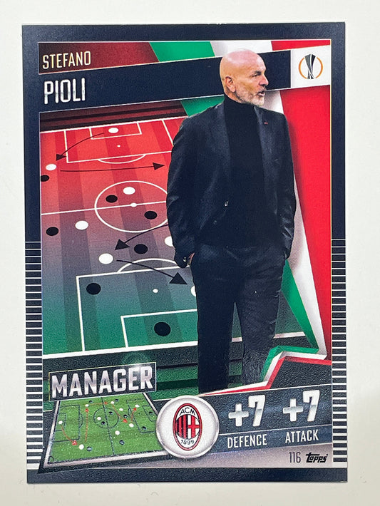 116. Stefano Pioli (AC Milan) Football Card &#8211; Match Attax 101 2021 Card