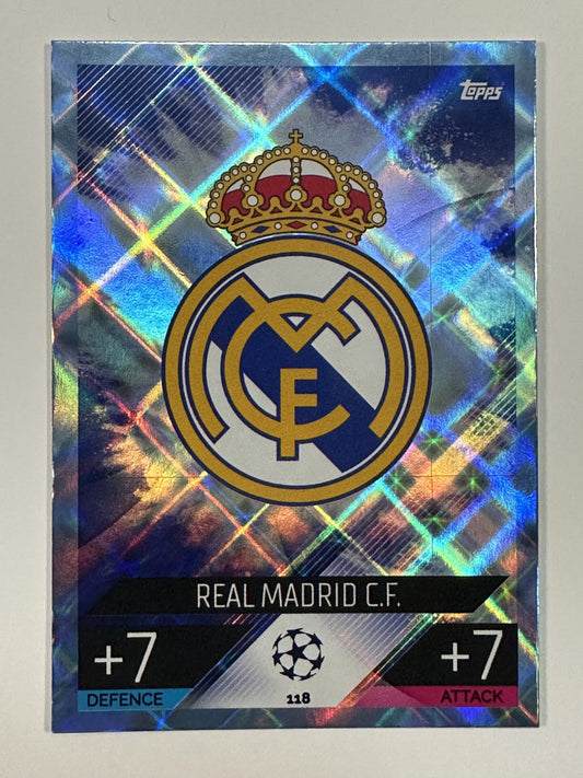 118 Team Badge Crystal Foil Parallel (Real Madrid) Topps Match Attax 2022:2023 Card