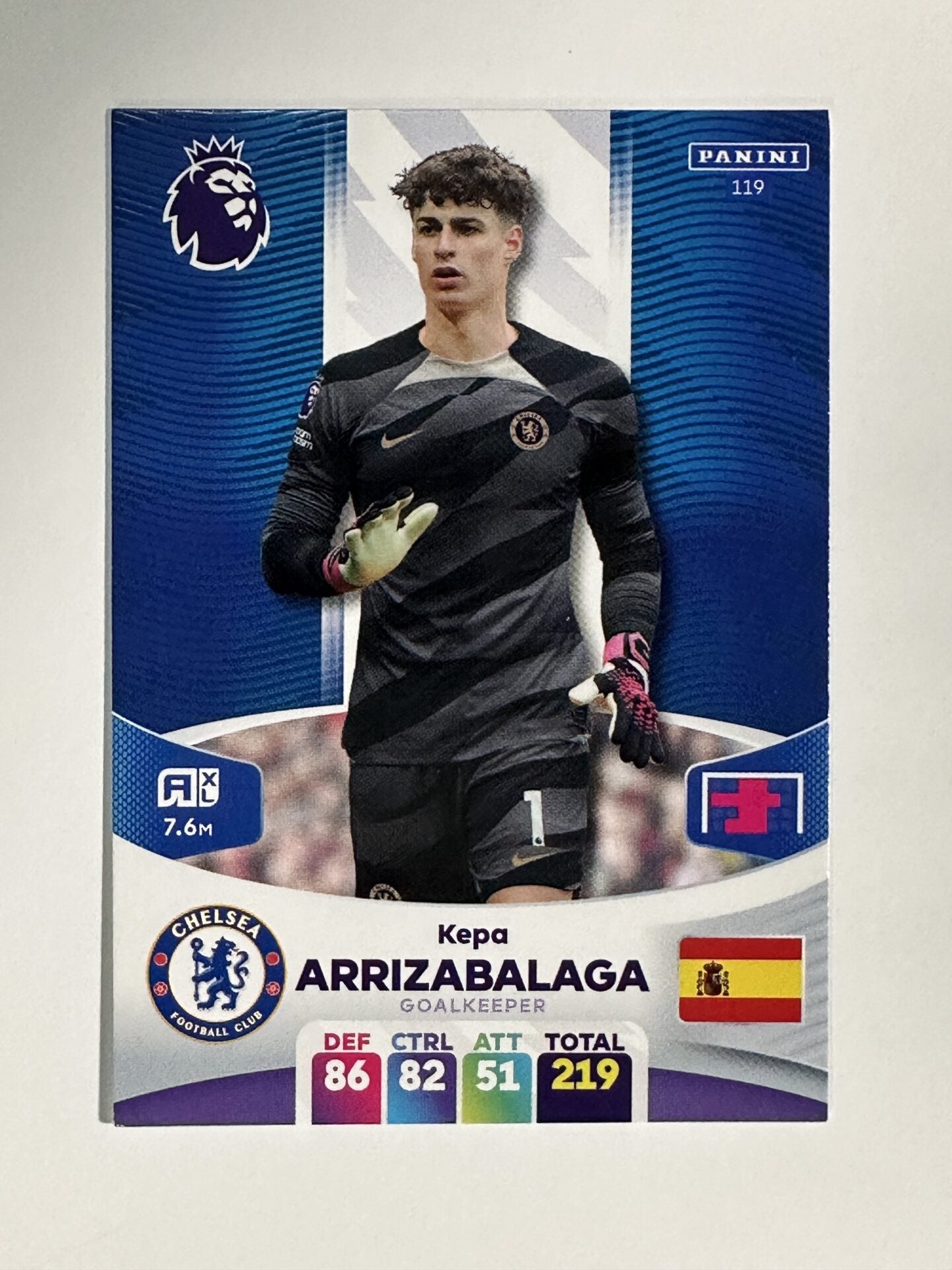 119 Kepa Arrizabalaga Chelsea Base Panini Premier League Adrenalyn XL 2024 Card