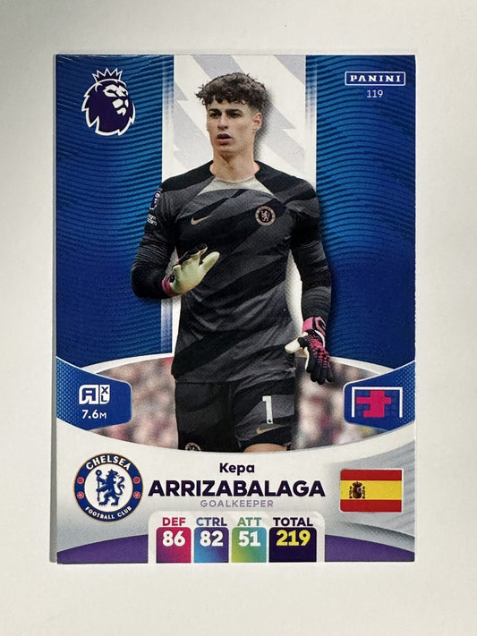 119 Kepa Arrizabalaga Chelsea Base Panini Premier League Adrenalyn XL 2024 Card