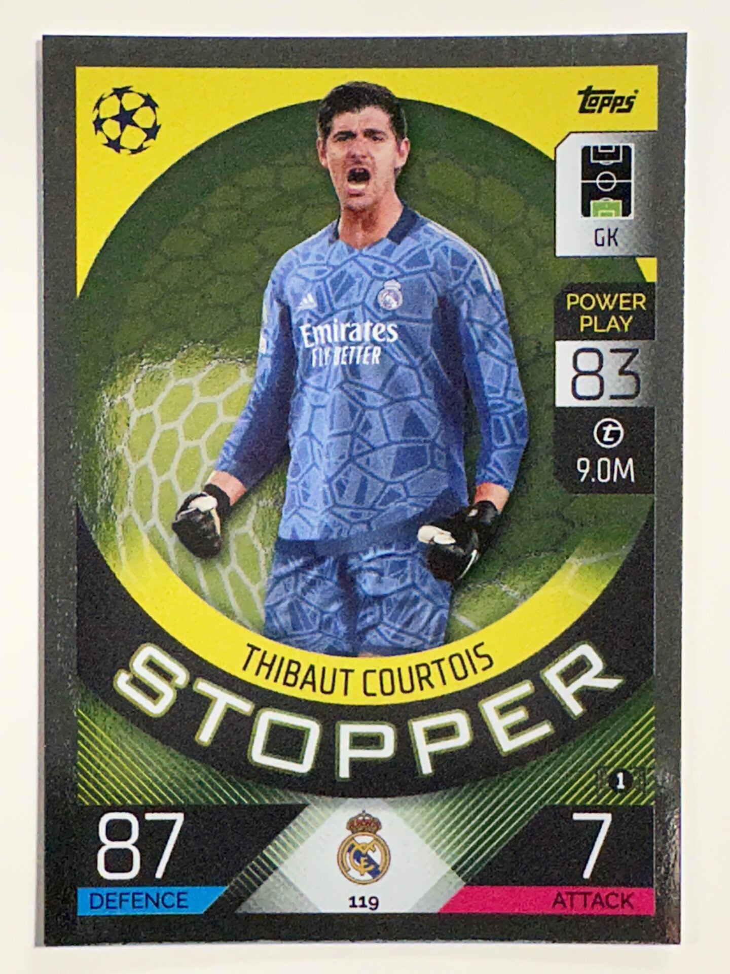 119. Thibault Courtois (Real Madrid CF) &#8211; Stopper &#8211; Topps Match Attax 2022:2023 card