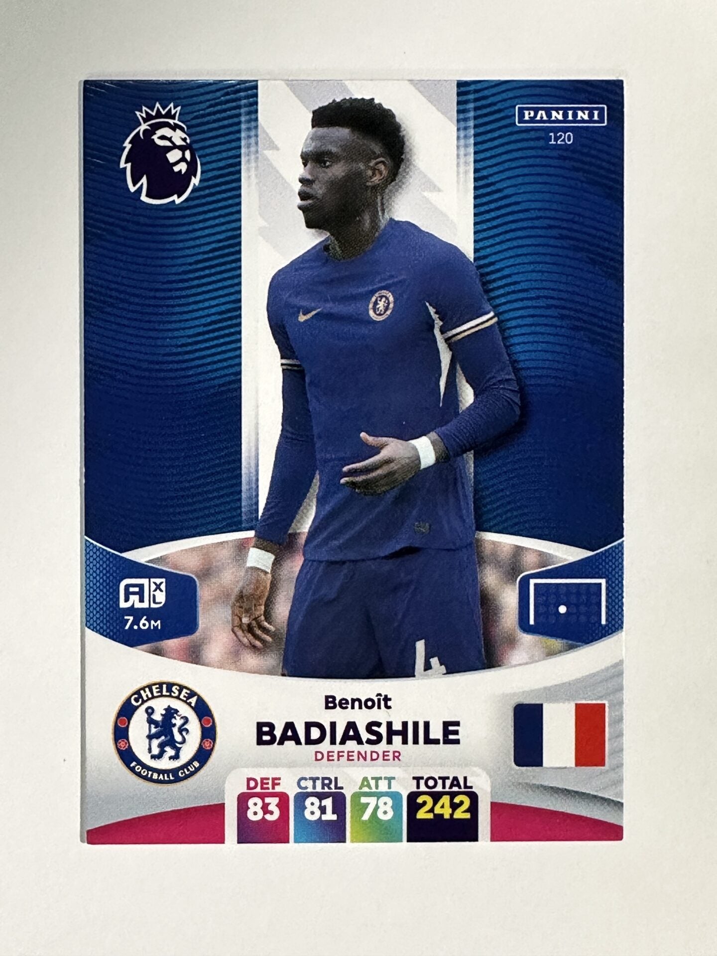 120 Benoit Badiashile Chelsea Base Panini Premier League Adrenalyn XL 2024 Card