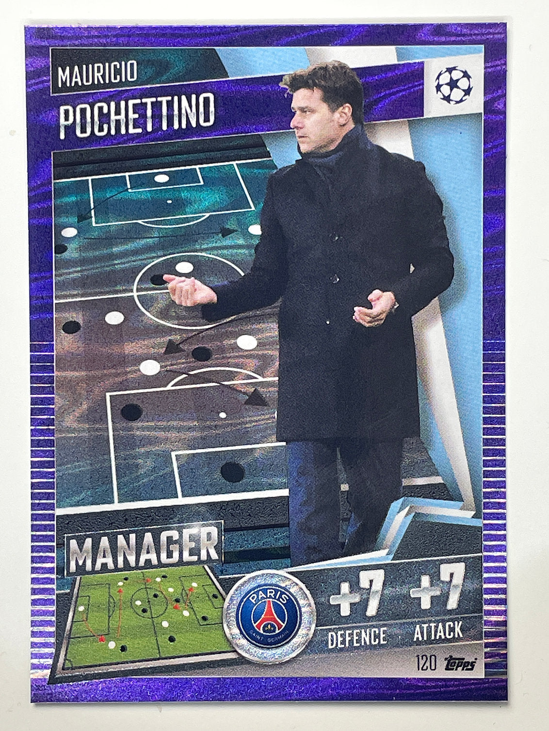 120. Mauricio Pochettino (PSG) Football Card &#8211; Parallel Match Attax 101 2021 Card