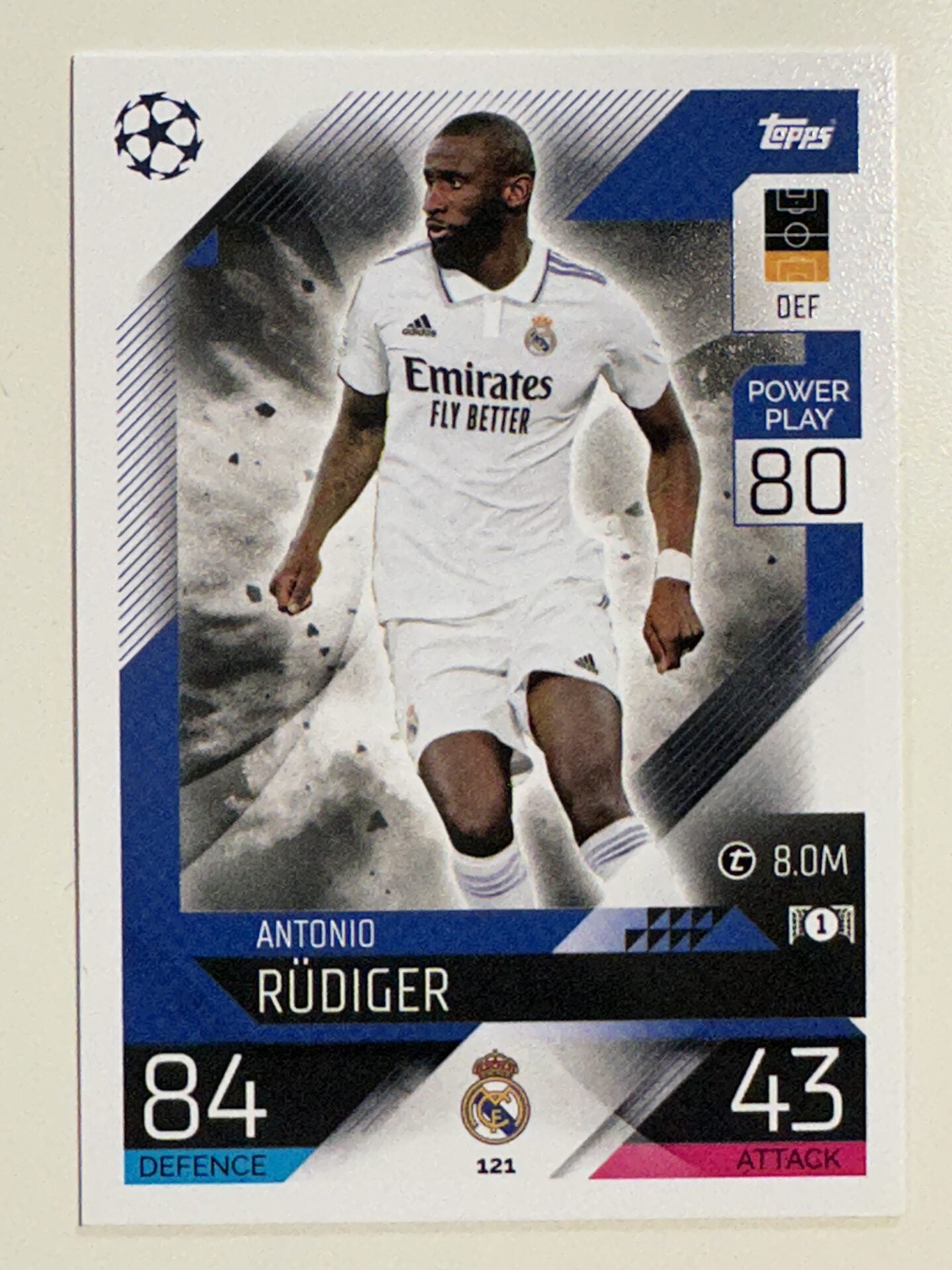 121. Antonio Rüdiger (Real Madrid CF) &#8211; Topps Match Attax 2022:2023 card