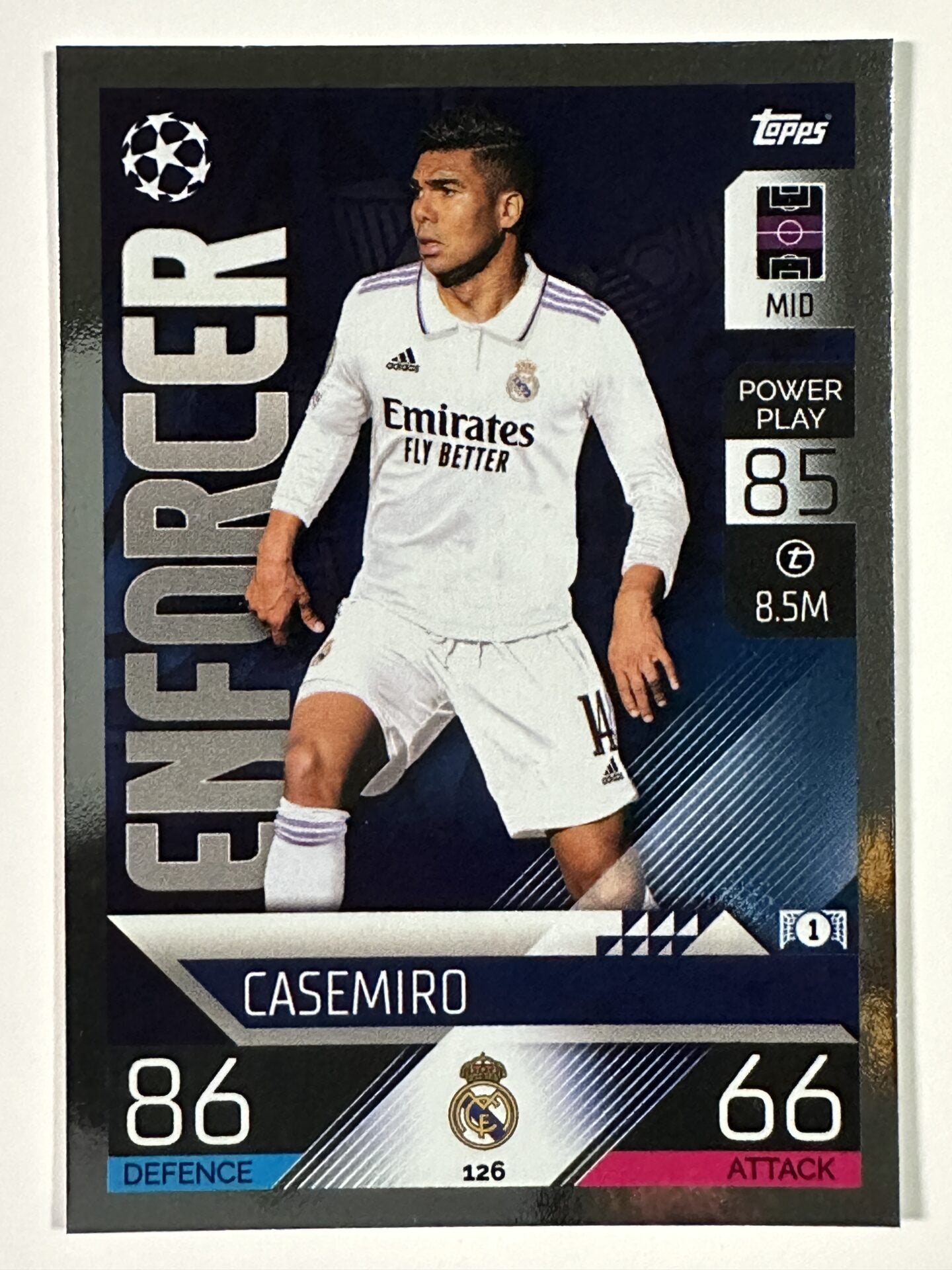 126 Casemiro Enforcer (Real Madrid) Topps Match Attax 2022:2023 Card