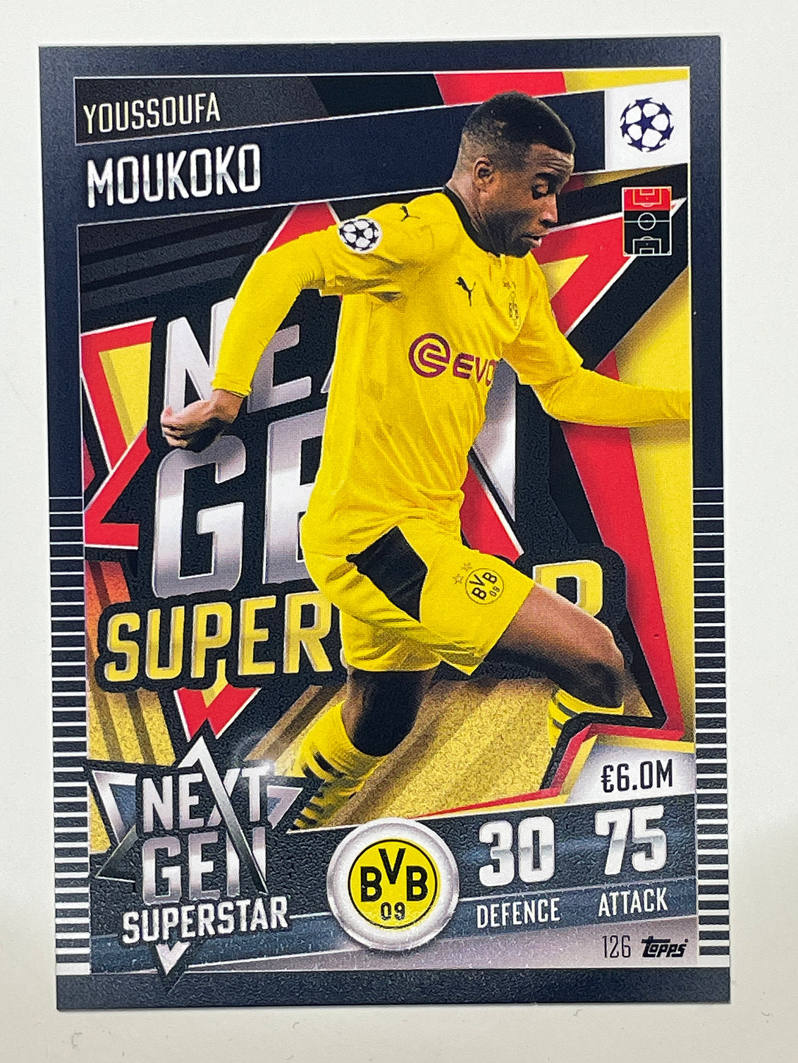 126. Youssoufa Moukoko (Borussia Dortmund) Football Card &#8211; Match Attax 101 2021 Card