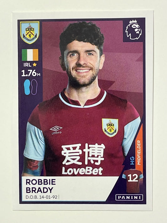 127 Robbie Brady Sticker Burnley Premier League 2021 Football Sticker