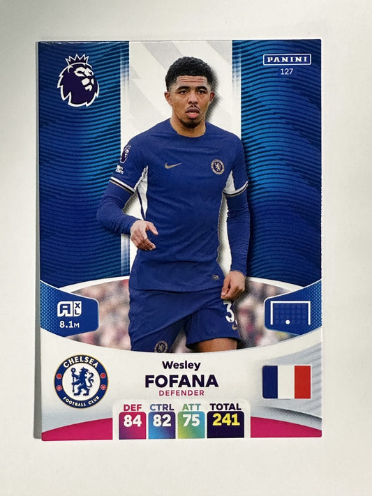 127 Wesley Fofana Chelsea Base Panini Premier League Adrenalyn XL 2024 Card