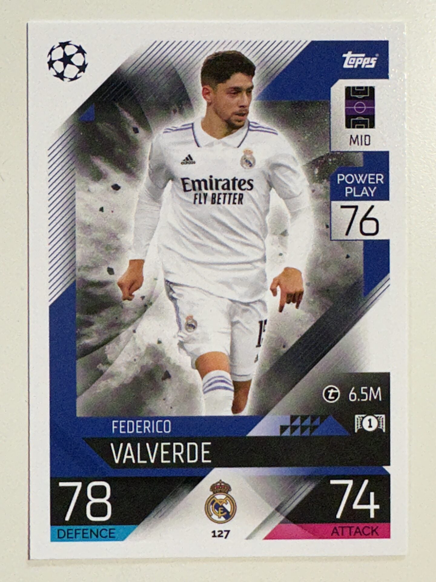 127. Federico Valverde (Real Madrid CF) &#8211; Topps Match Attax 2022:2023 card