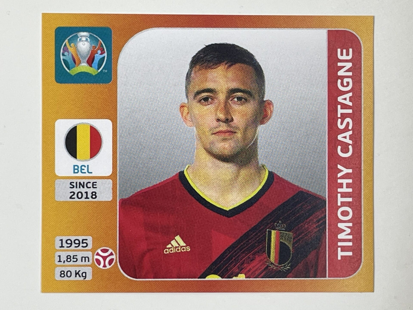 128. Timothy Castagne (Belgium) &#8211; Euro 2020 Stickers