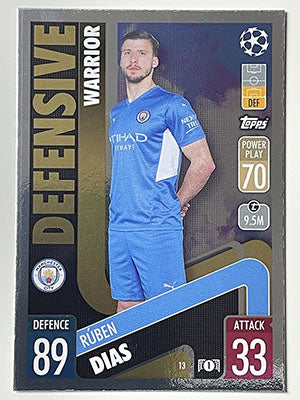 13.-Ruben-Dias-Defensive-Warrior-Manchester-City-Match-Attax-2021-22-Topps-Football-Card