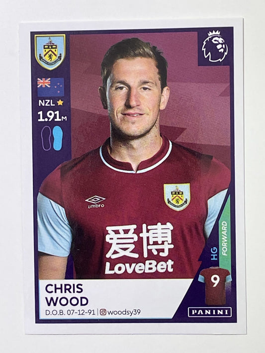 130 Chris Wood Sticker Burnley Premier League 2021 Football Sticker