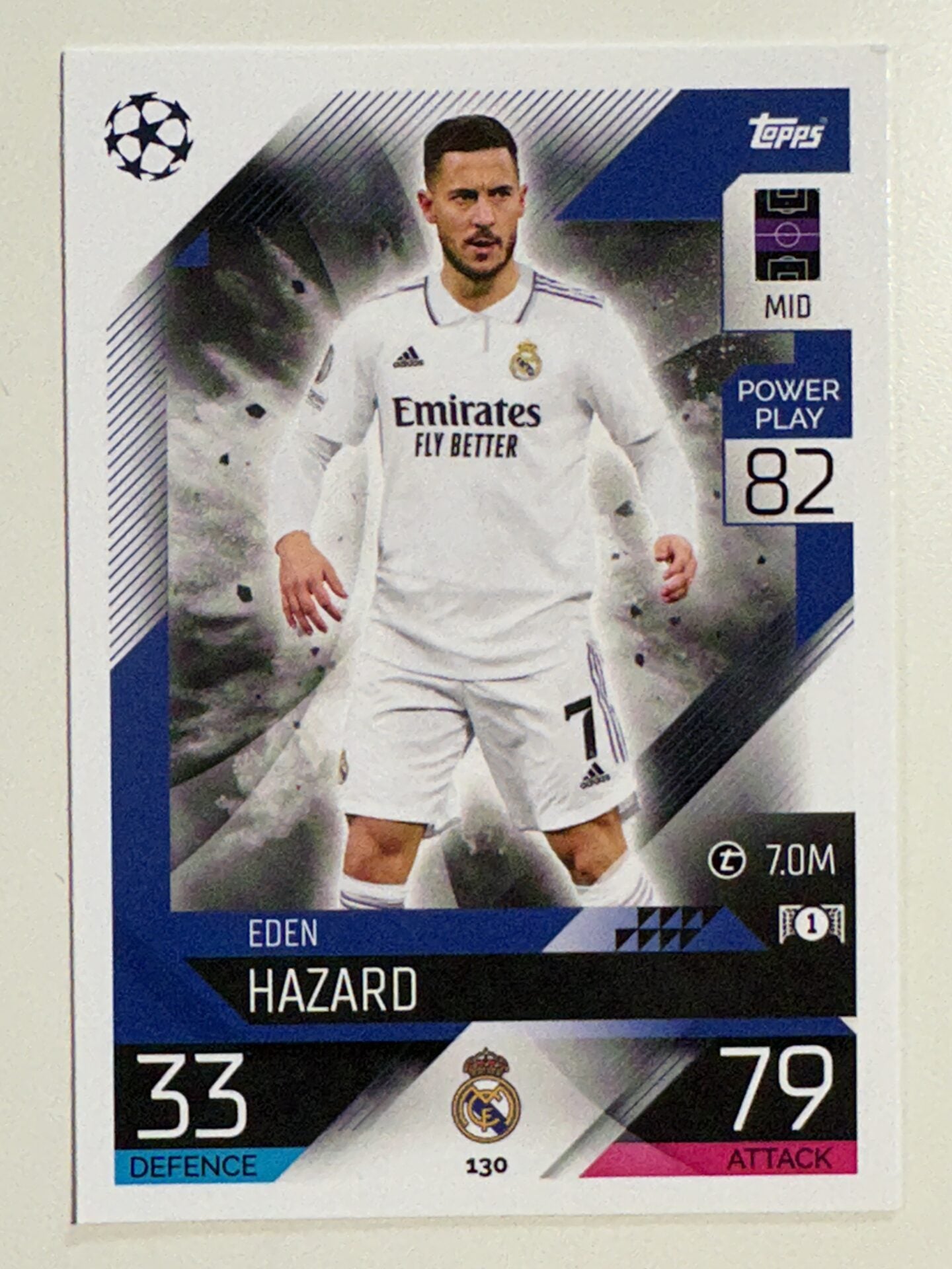 130. Eden Hazard (Real Madrid CF) &#8211; Topps Match Attax 2022:2023 card