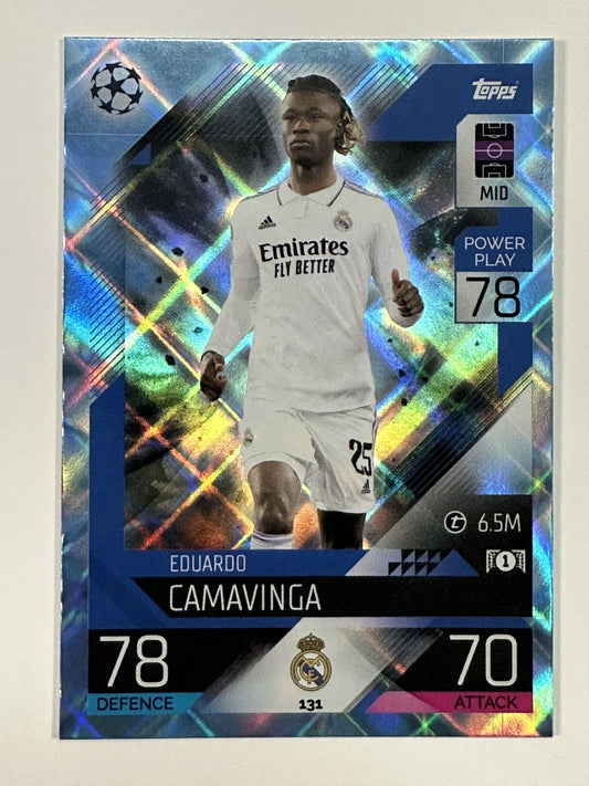 131 Eduardo Camavinga Base Crystal Foil Parallel (Real Madrid) Topps Match Attax 2022:2023 Card