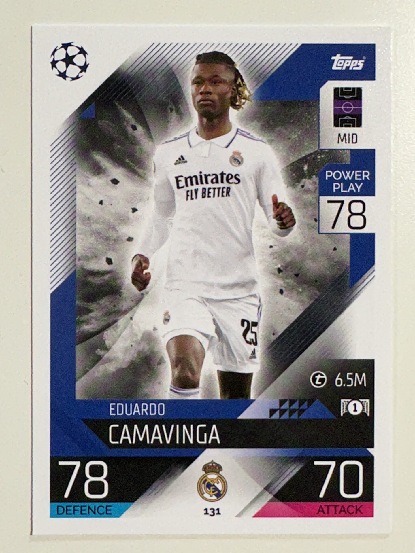 131. Eduardo Camavinga (Real Madrid CF) &#8211; Topps Match Attax 2022:2023 card