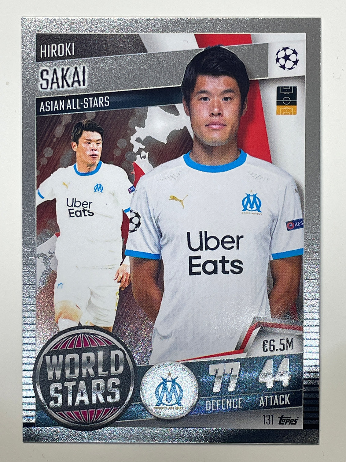 131. Hiroki Sakai (Olympique de Marseille) Football Card &#8211; Match Attax 101 2021 Card