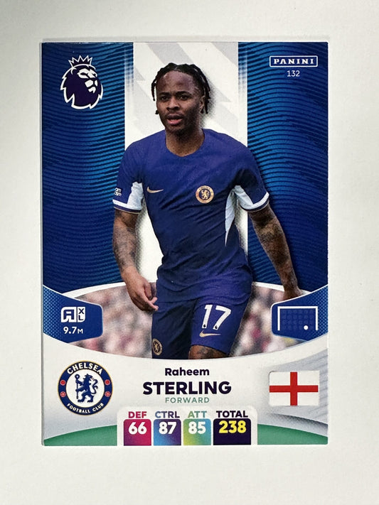 132 Raheem Sterling Chelsea Base Panini Premier League Adrenalyn XL 2024 Card