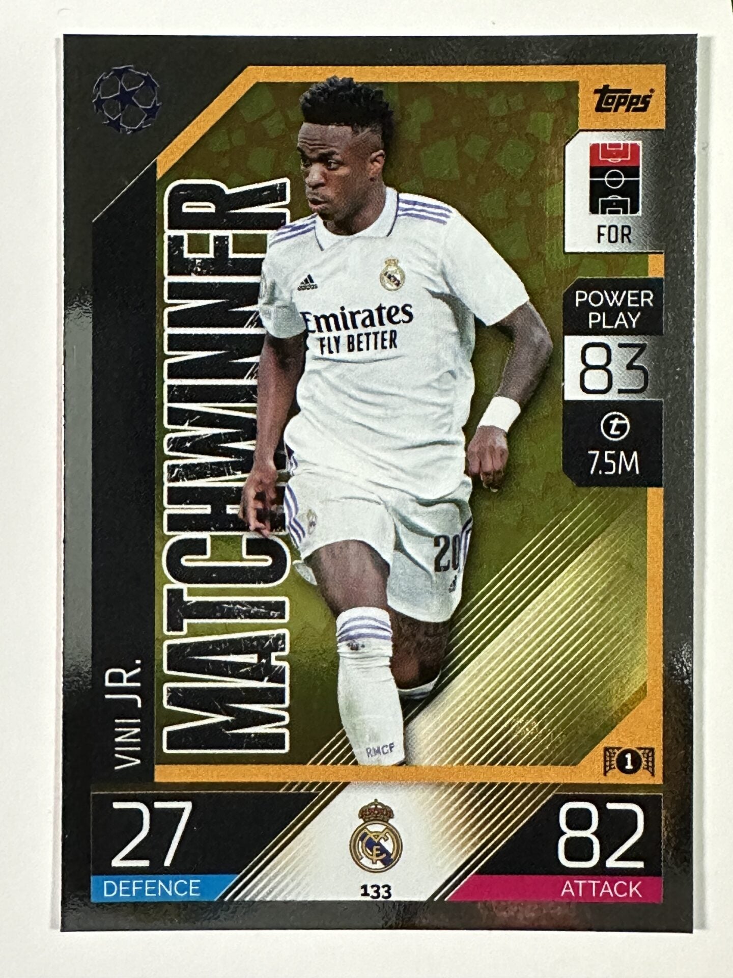 133 Vini Jr. Matchwinner (Real Madrid) Topps Match Attax 2022:2023 Card