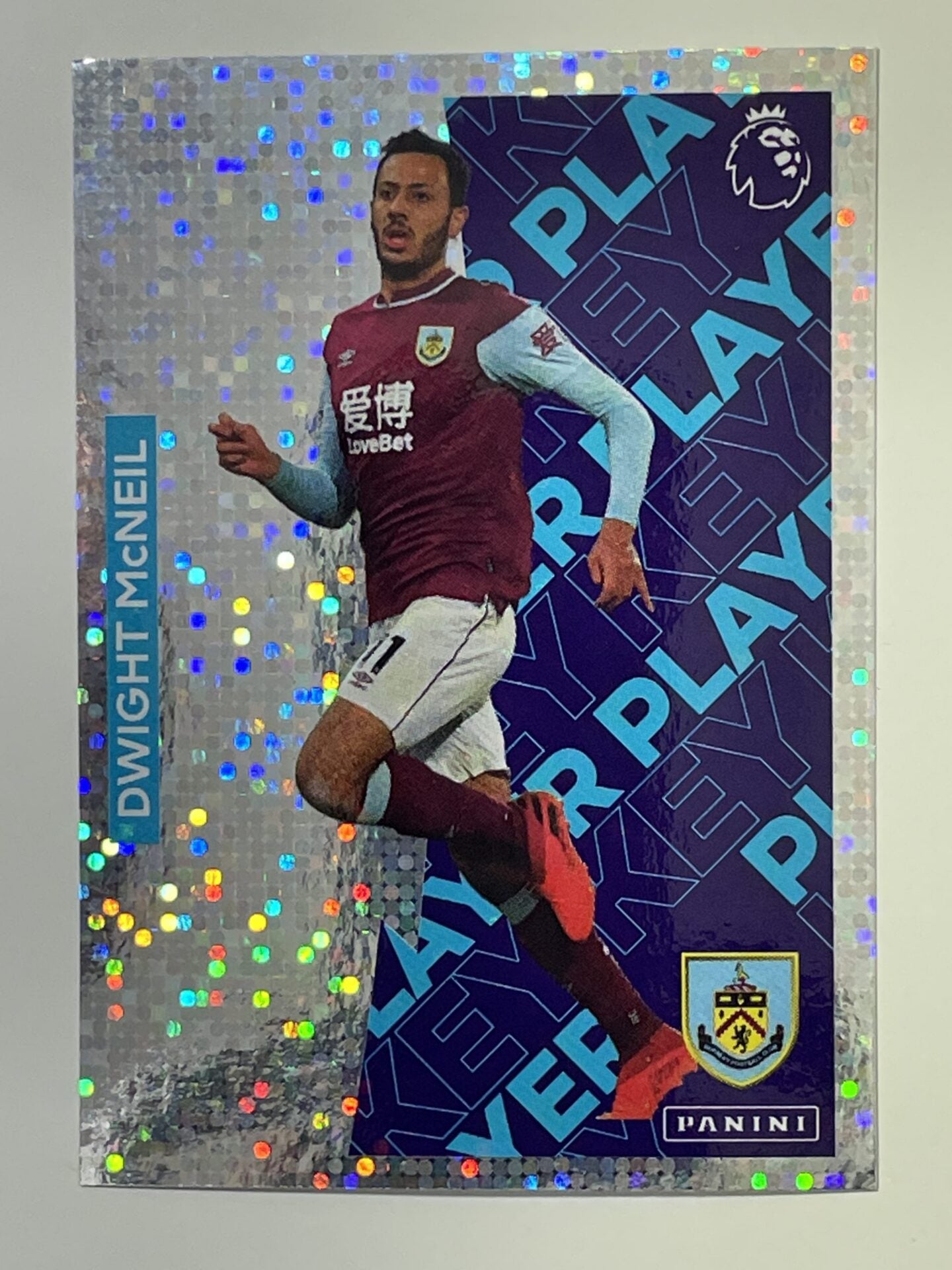 134 Dwight McNeil Key Player Sticker Burnley Premier League 2021 Football Sticker