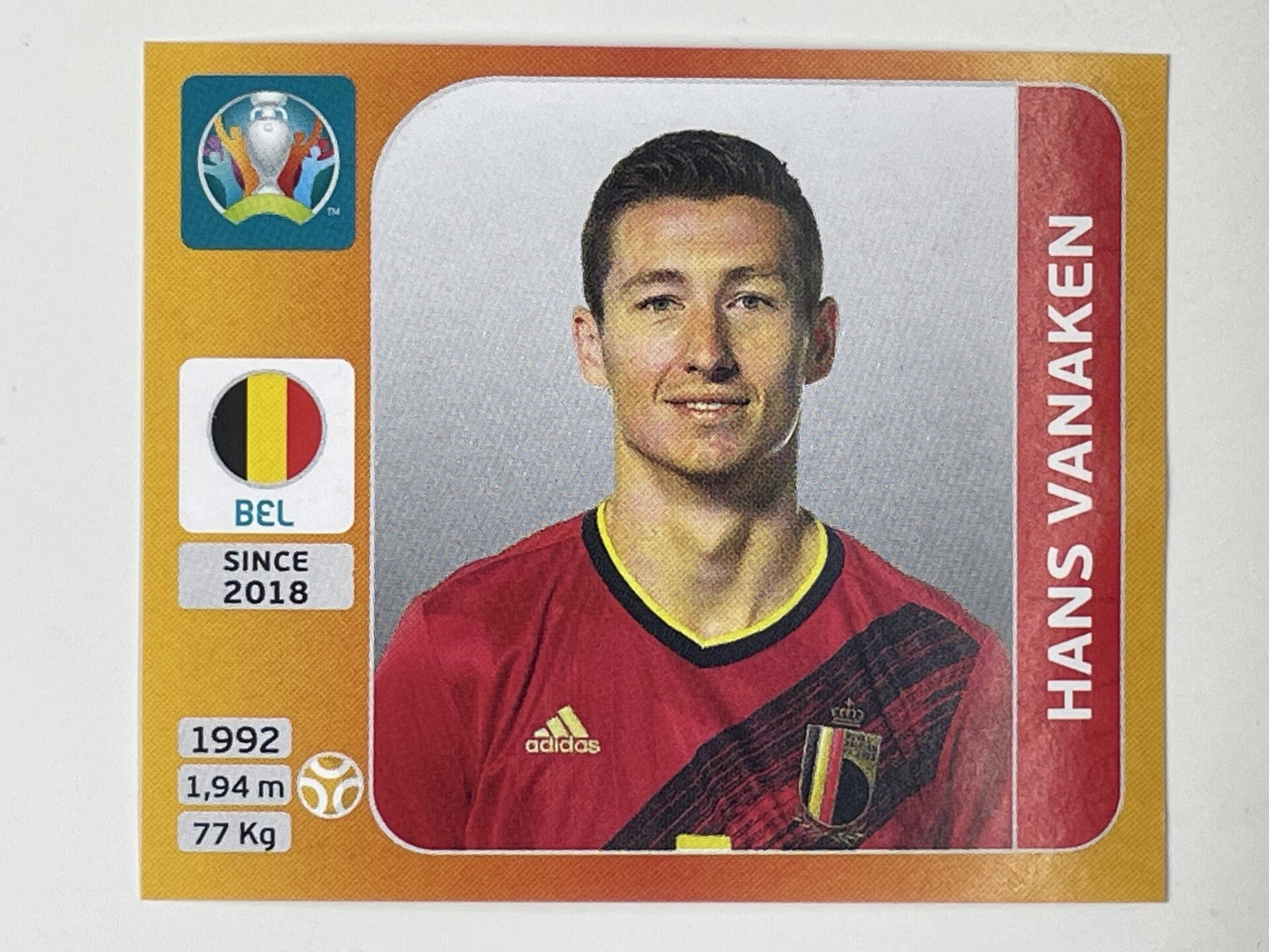 135. Hans Vanaken (Belgium) &#8211; Euro 2020 Stickers