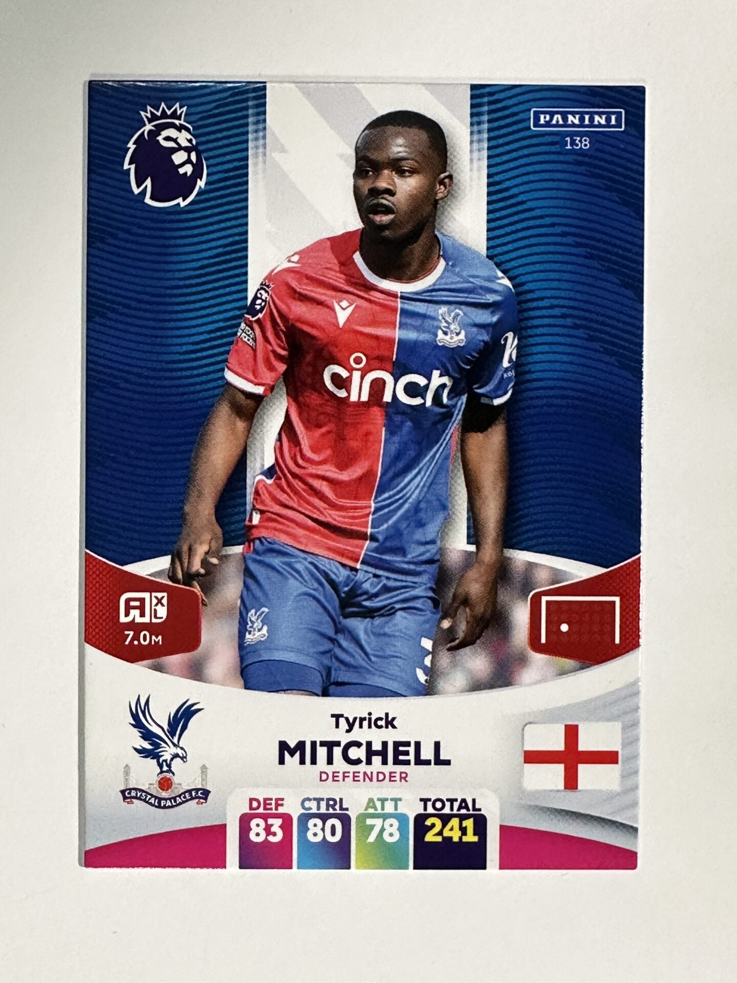 138 Tyrick Mitchell Crystal Palace Base Panini Premier League Adrenalyn XL 2024 Card