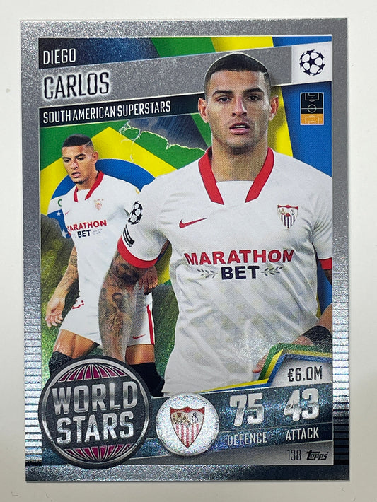 138. Diego Carlos (Sevilla FC) Football Card &#8211; Match Attax 101 2021 Card