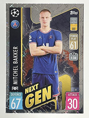 138.-Mitchel-Bakker-Next-Gen-Paris-Saint-Germain-Match-Attax-2021-22-Topps-Football-Card