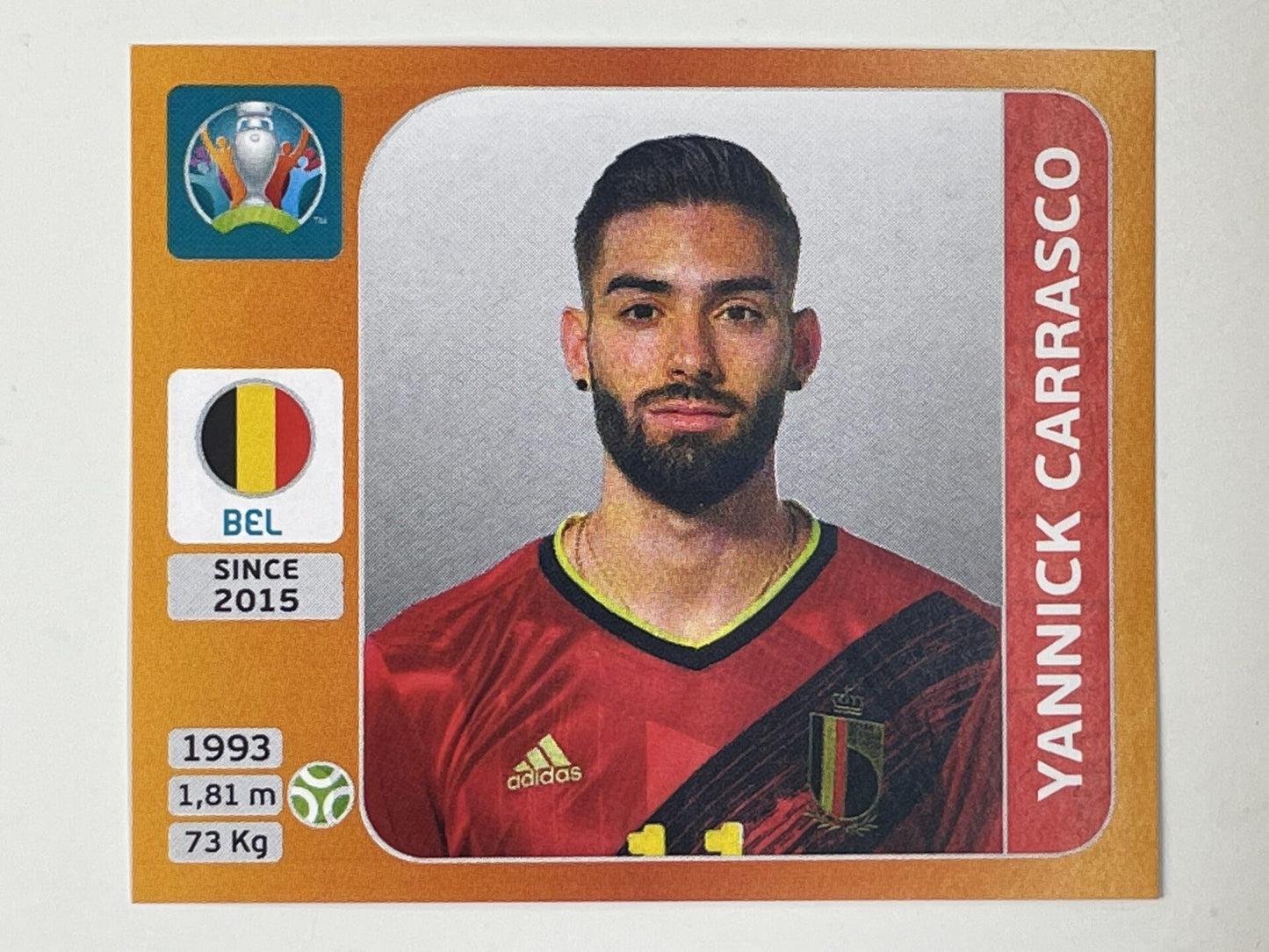 138. Yannick Carrasco (Belgium) &#8211; Euro 2020 Stickers