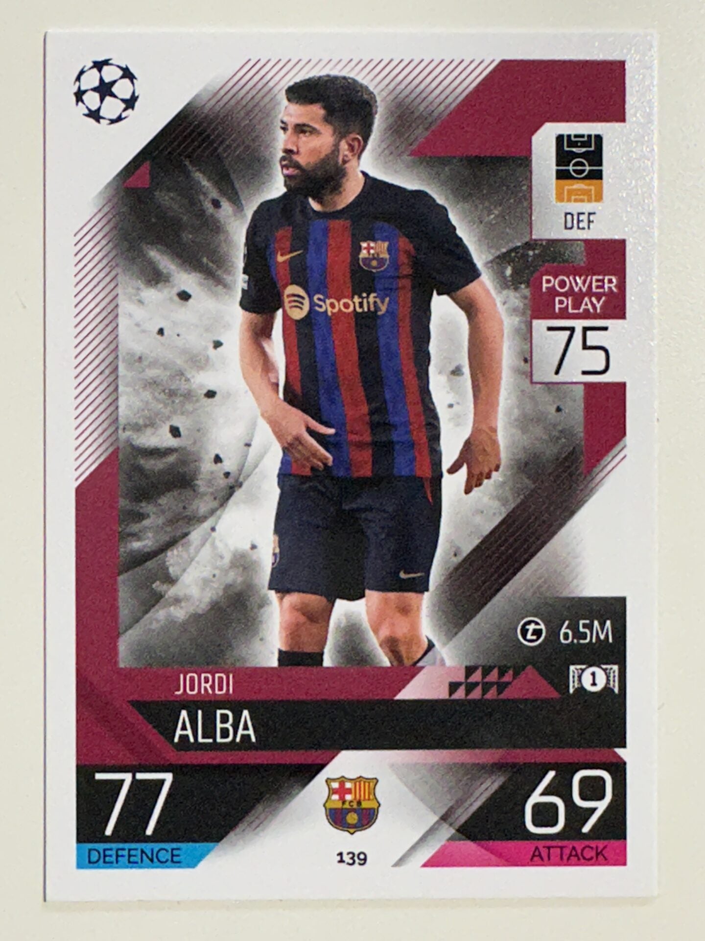 139. Jordi Alba (FC Barcelona) &#8211; Topps Match Attax 2022:2023 card