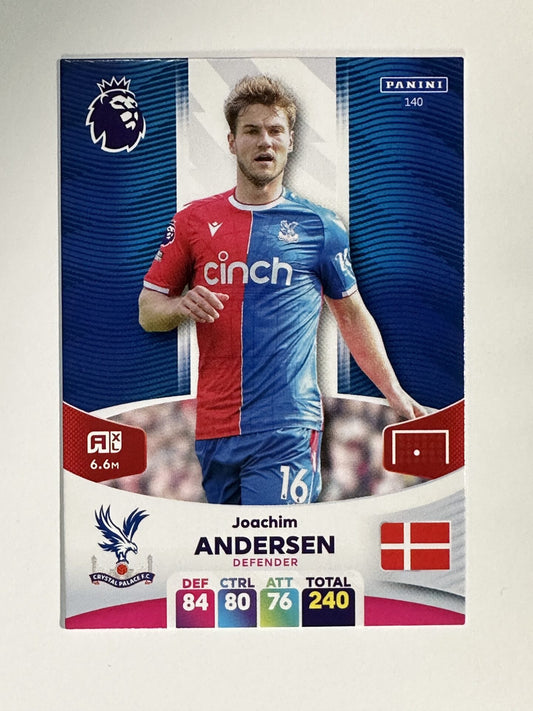 140 Joachim Andersen Crystal Palace Base Panini Premier League Adrenalyn XL 2024 Card