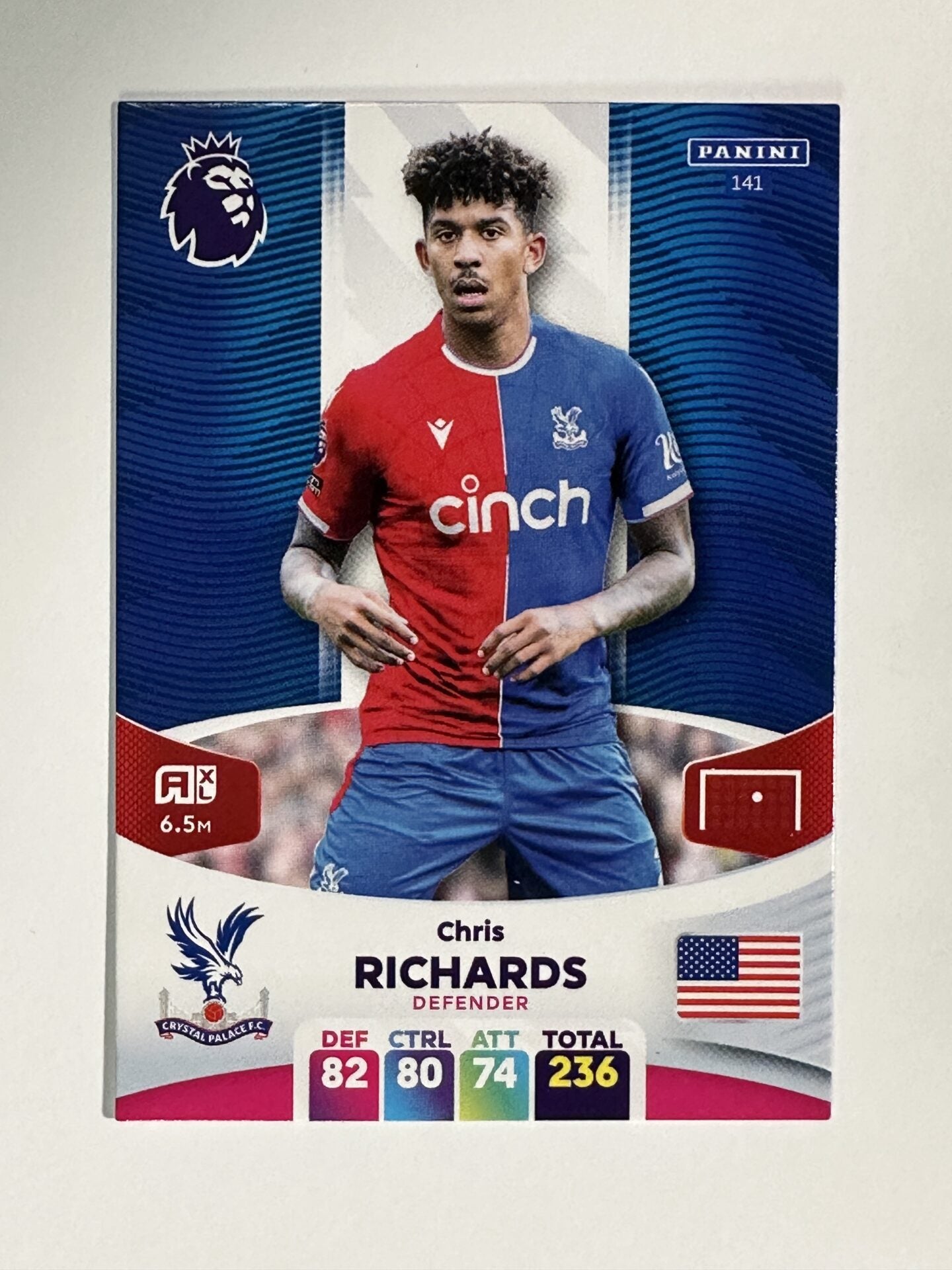 141 Chris Richards Crystal Palace Base Panini Premier League Adrenalyn XL 2024 Card