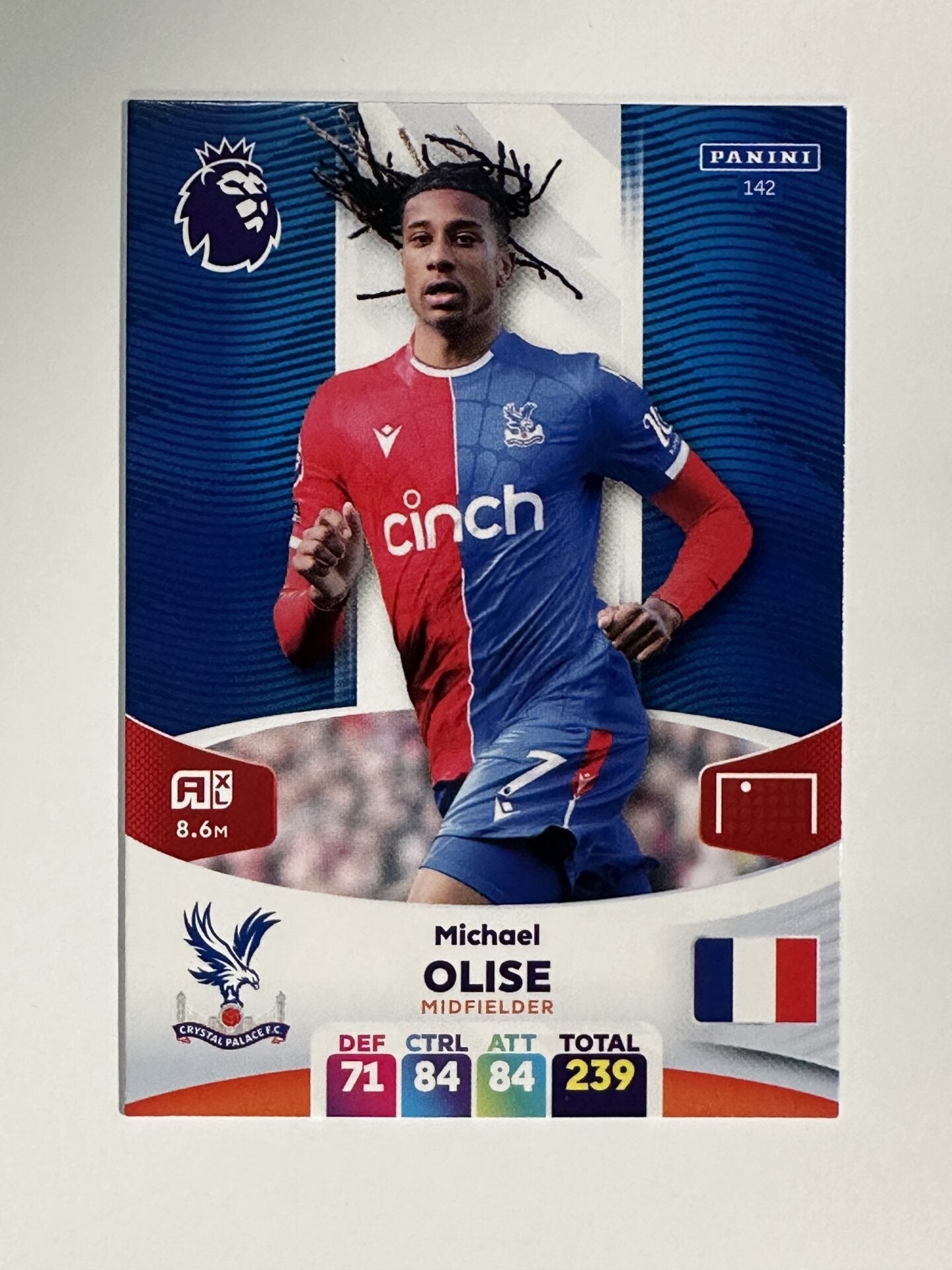 142 Michael Olise Crystal Palace Base Panini Premier League Adrenalyn XL 2024 Card