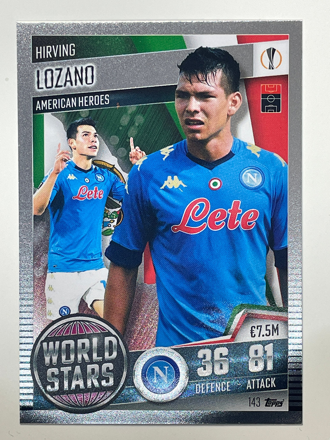 143. Hirving Lozano (SSC Napoli) Football Card &#8211; Match Attax 101 2021 Card