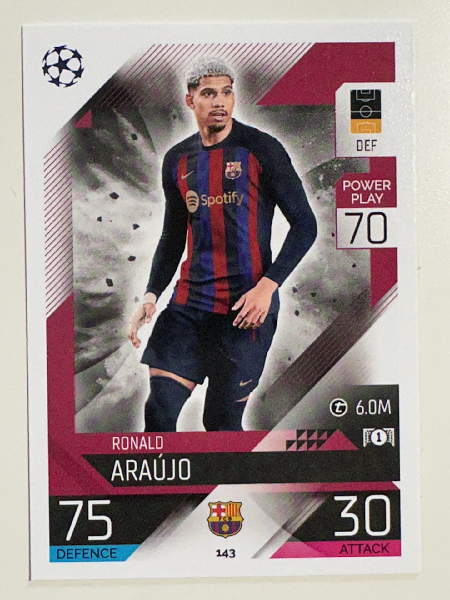 143. Ronald Araújo (FC Barcelona) &#8211; Topps Match Attax 2022:2023 card